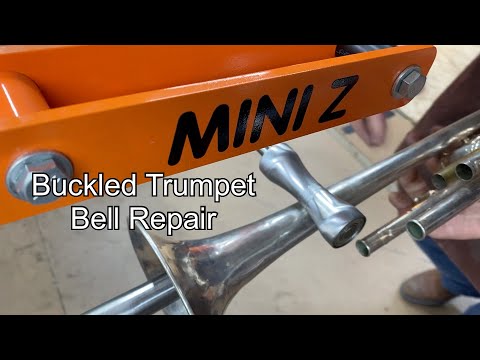 Buckled Trumpet Bell Repair- Ferree’s Mini Z- Band Instrument repair